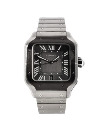 Santos de Cartier Automatic Watch Stainless Steel with ADLC Stainless Steel Bezel 40